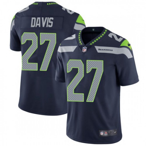 Seattle Seahawks #27 Mike Davis Steel Blue Team Color Men's Stitched Vapor Untouchable Limited Jersey Men's cheap jerseys for sale - CheapJerseys.Shop