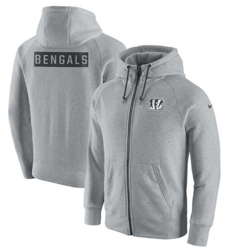 Men's Cincinnati Bengals Ash Gridiron Gray 2.0 Full-Zip Hoodie cheap jerseys for sale - CheapJerseys.Shop