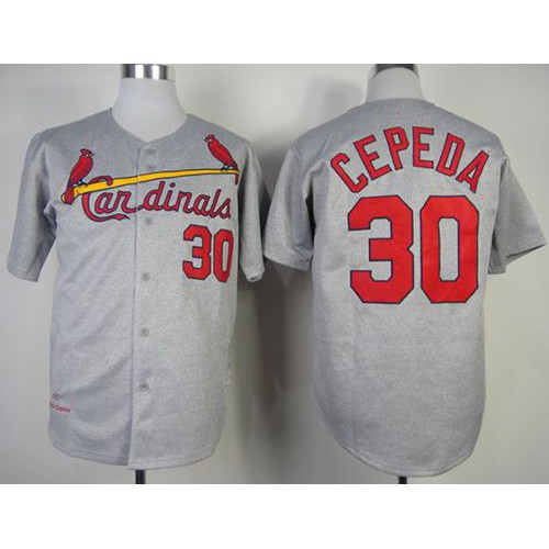 Mitchell And Ness 1967 St.Louis Cardinals #30 Orlando Cepeda Grey Throwback Stitched Jersey Men's cheap jerseys for sale - CheapJerseys.Shop