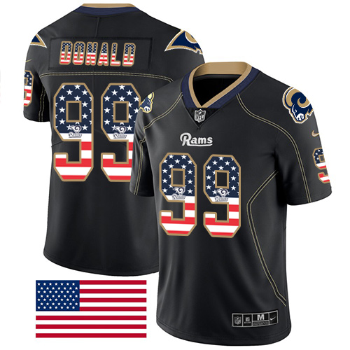 Rams #99 Aaron Donald Black Men's Stitched Limited Rush USA Flag Jersey cheap jerseys for sale - CheapJerseys.Shop