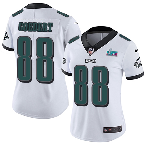 Eagles #88 Dallas Goedert White Super Bowl LVII Patch Women's Stitched Vapor Untouchable Limited Jersey cheap jerseys for sale - CheapJerseys.Shop