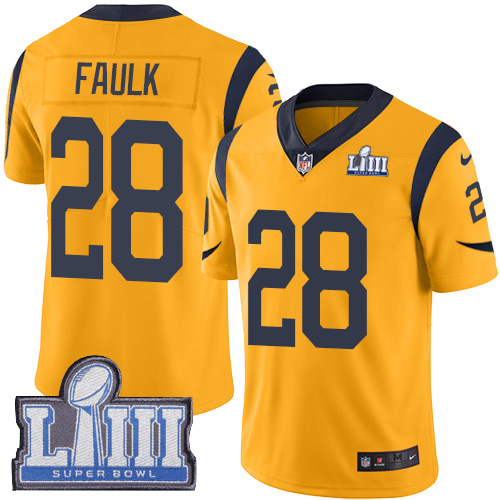 Los Angeles Rams #28 Marshall Faulk Gold Super Bowl LIII Bound Men's Stitched Limited Rush Jersey Men's cheap jerseys for sale - CheapJerseys.Shop