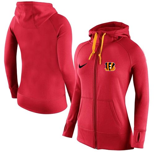 Women's Cincinnati Bengals Full-Zip Performance Hoodie Red cheap jerseys for sale - CheapJerseys.Shop