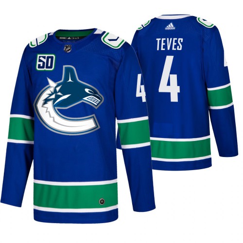 Men's Vancouver Vancouver Canucks #4 Josh Teves Blue 2019-20 Home Authentic Jersey Men's cheap jerseys for sale - CheapJerseys.Shop