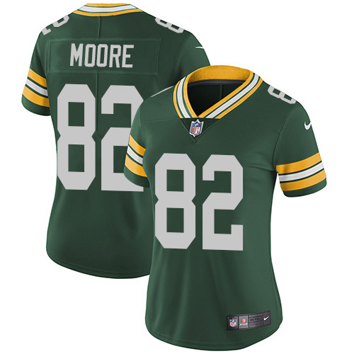 Green Bay Packers #82 J'Mon Moore Green Team Color Women's Stitched Vapor Untouchable Limited Jersey Womens cheap jerseys for sale - CheapJerseys.Shop