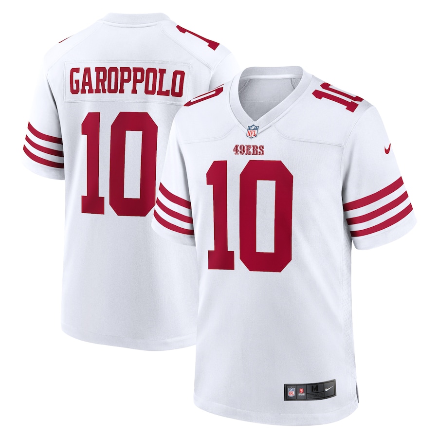 San Francisco 49ers #10 Jimmy Garoppolo Men's 2022 Player Game Jersey - White cheap jerseys for sale - CheapJerseys.Shop