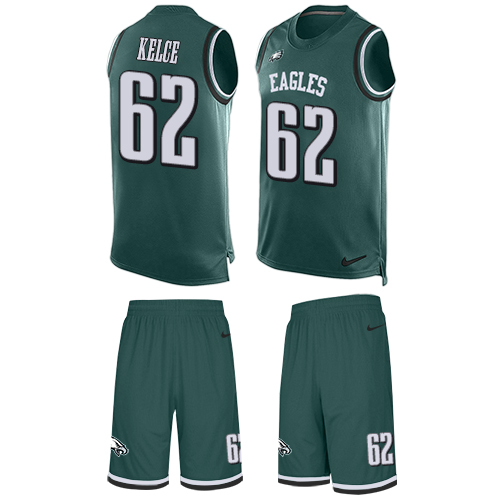 Eagles #62 Jason Kelce Midnight Green Team Color Men's Stitched Limited Tank Top Suit Jersey cheap jerseys for sale - CheapJerseys.Shop