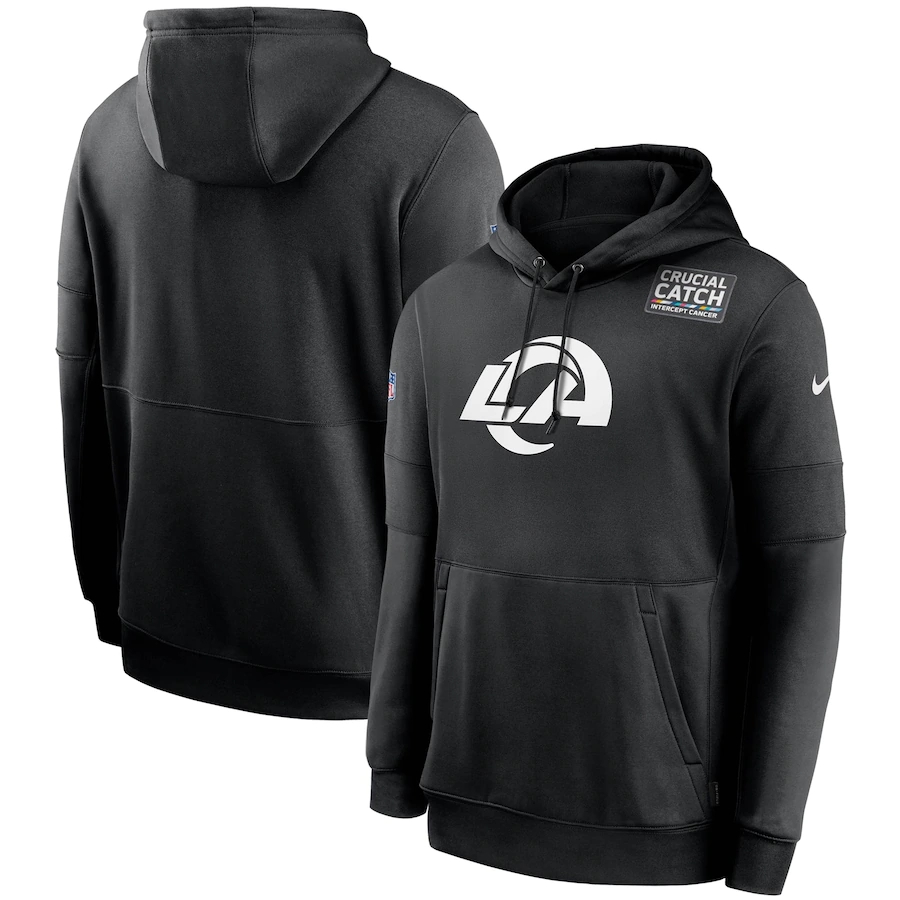 Los Angeles Rams 2020 Crucial Catch Sideline Performance Pullover Hoodie Black cheap jerseys for sale - CheapJerseys.Shop