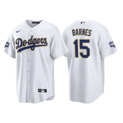Los Angeles Los Angeles Dodgers #15 Austin Barnes Men's 2021 Gold Program World Series Champions Jersey Whtie Men's cheap jerseys for sale - CheapJerseys.Shop