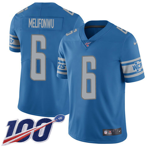 Lions #6 Ifeatu Melifonwu Blue Team Color Men's Stitched 100th Season Vapor Untouchable Limited Jersey cheap jerseys for sale - CheapJerseys.Shop