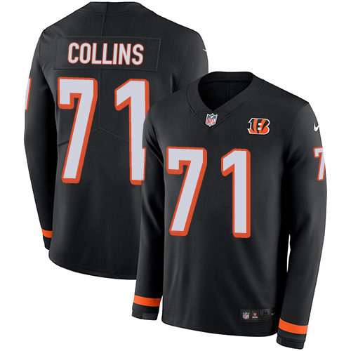 Bengals #71 La'el Collins Black Team Color Youth Stitched Limited Therma Long Sleeve Jersey cheap jerseys for sale - CheapJerseys.Shop