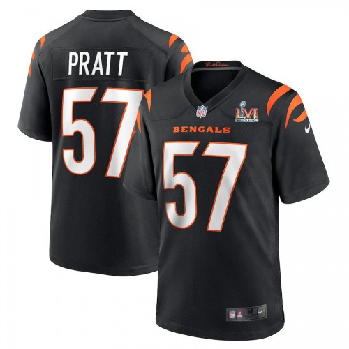 Cincinnati Cincinnati Bengals #57 Germaine Pratt Black Super Bowl LVI Patch Game Jersey Men's cheap jerseys for sale - CheapJerseys.Shop