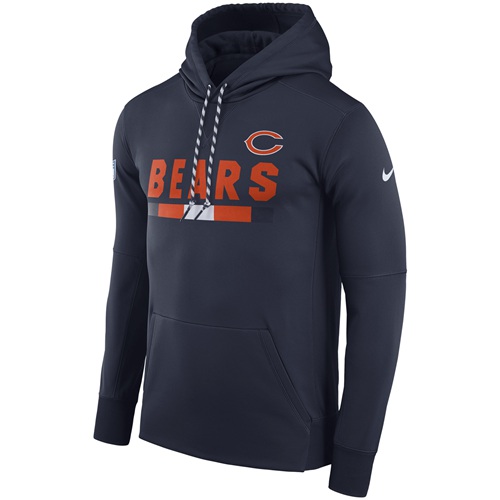 Men's Chicago Bears Navy Sideline ThermaFit Performance PO Hoodie cheap jerseys for sale - CheapJerseys.Shop