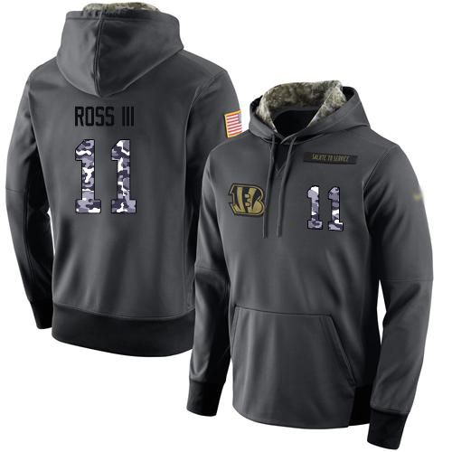 Men's Cincinnati Bengals #11 John Ross III Stitched Black Anthracite Salute To Service Player Performance Hoodie cheap jerseys for sale - CheapJerseys.Shop