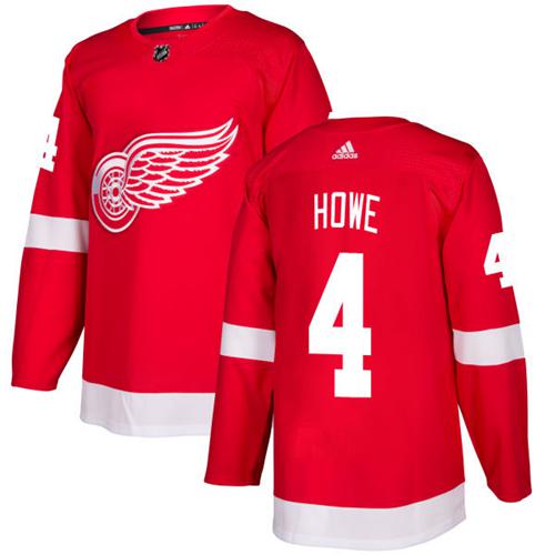 Detroit Red Wings #4 Gordie Howe Red Home Authentic Stitched Jersey Men's cheap jerseys for sale - CheapJerseys.Shop
