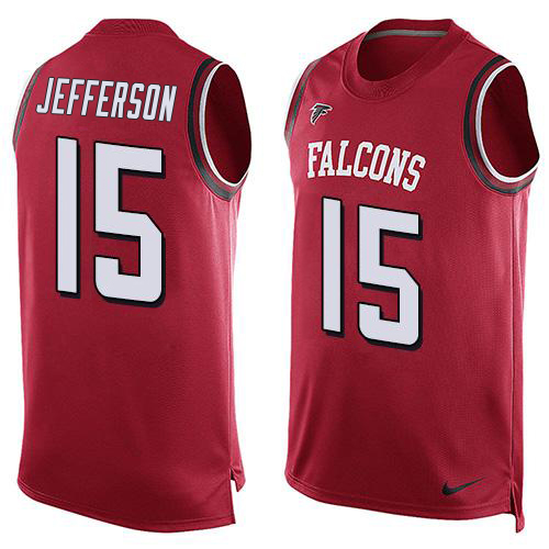 Falcons #15 Van Jefferson Red Team Color Men's Stitched Limited Tank Top Jersey cheap jerseys for sale - CheapJerseys.Shop