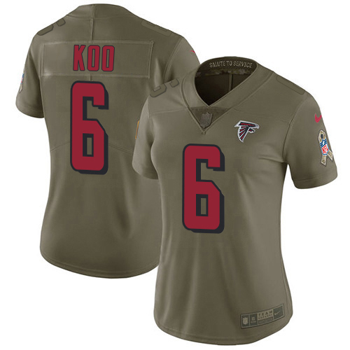 Falcons #6 Younghoe Koo Olive Stitched Women's Limited 2017 Salute To Service Jersey cheap jerseys for sale - CheapJerseys.Shop