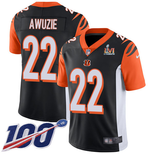 Cincinnati Bengals #22 Chidobe Awuzie Black Team Color Super Bowl LVI Patch Men's Stitched 100th Season Vapor Untouchable Limited Jersey Men's cheap jerseys for sale - CheapJerseys.Shop