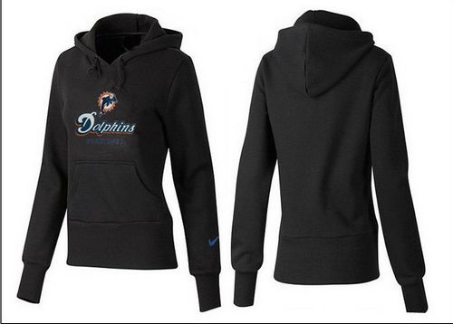 Women's Miami Dolphins Authentic Logo Pullover Hoodie Black cheap jerseys for sale - CheapJerseys.Shop