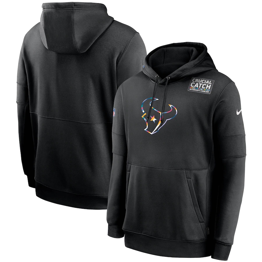 Houston Texans 2020 Crucial Catch Sideline Performance Pullover Hoodie Black cheap jerseys for sale - CheapJerseys.Shop