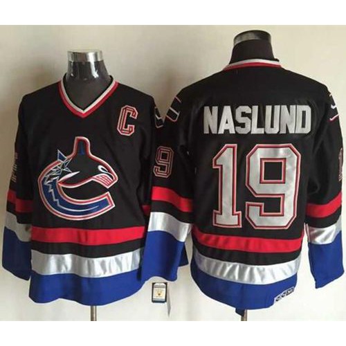 Vancouver Canucks #19 Markus Naslund Black/Blue CCM Throwback Stitched Jersey Men's cheap jerseys for sale - CheapJerseys.Shop