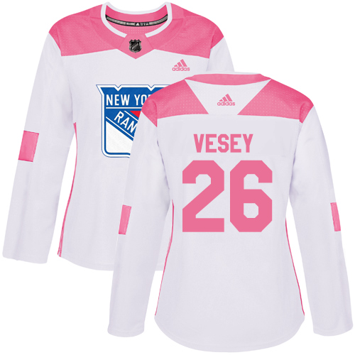 New York Rangers #26 Jimmy Vesey White/Pink Authentic Fashion Women's Stitched Jersey Womens cheap jerseys for sale - CheapJerseys.Shop
