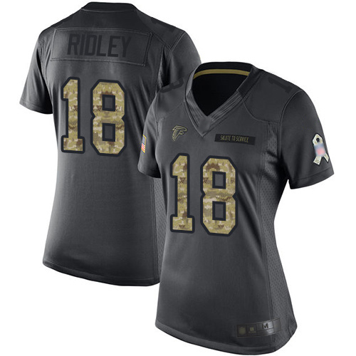 Falcons #18 Calvin Ridley Black Women's Stitched Limited 2016 Salute To Service Jersey cheap jerseys for sale - CheapJerseys.Shop