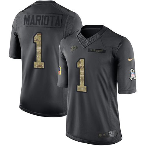 Falcons #1 Marcus Mariota Black Men's Stitched Limited 2016 Salute To Service Jersey cheap jerseys for sale - CheapJerseys.Shop