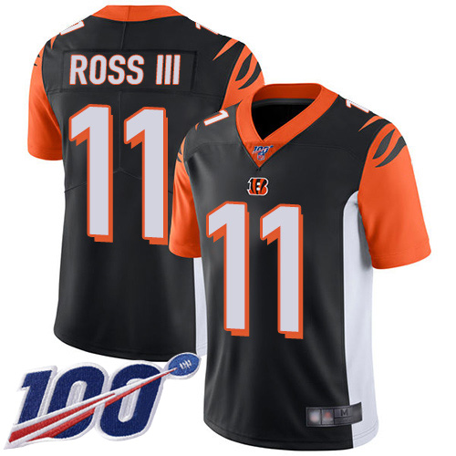Cincinnati Bengals #11 John Ross III Black Team Color Men's Stitched 100th Season Vapor Limited Jersey Men's cheap jerseys for sale - CheapJerseys.Shop
