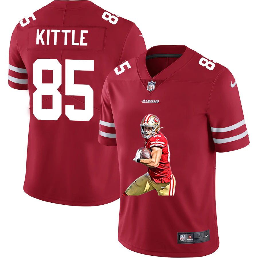 San Francisco 49ers #85 George Kittle Men's Player Signature Moves Vapor Limited Jersey Red cheap jerseys for sale - CheapJerseys.Shop