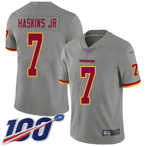 Washington Commanders #7 Dwayne Haskins Jr Gray Men's Stitched Limited Inverted Legend 100th Season Jersey Men's cheap jerseys for sale - CheapJerseys.Shop