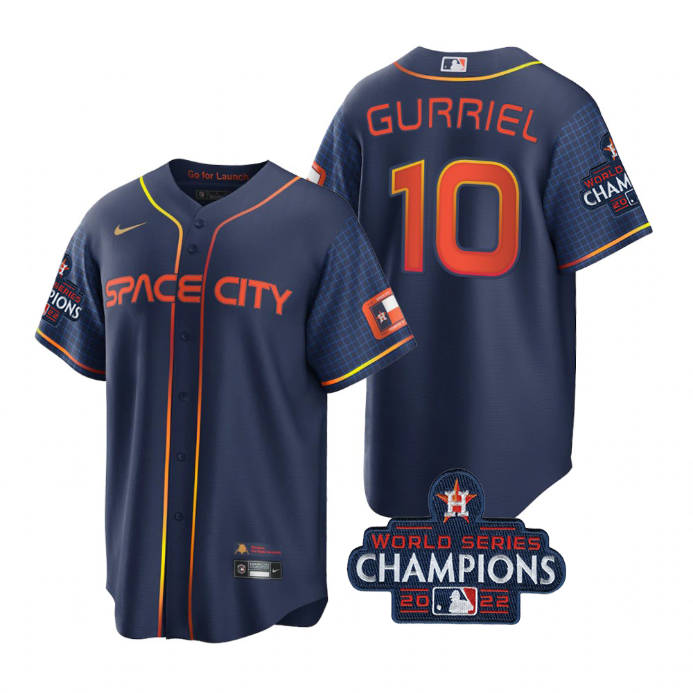 Houston Astros #10 Yuli Gurriel Navy 2022 World Series Champions Men's Game City Connect Jersey cheap jerseys for sale - CheapJerseys.Shop