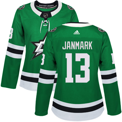 Dallas Stars #13 Mattias Janmark Green Home Authentic Women's Stitched Jersey Womens cheap jerseys for sale - CheapJerseys.Shop