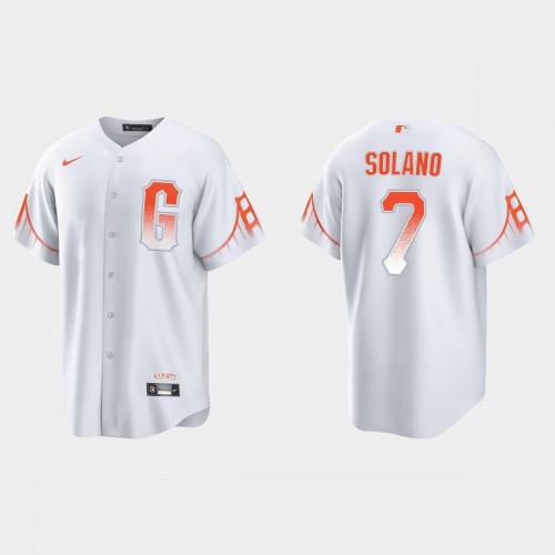 San Francisco San Francisco Giants #7 Donovan Solano Men's 2021 City Connect White Fan's Version Jersey Men's cheap jerseys for sale - CheapJerseys.Shop