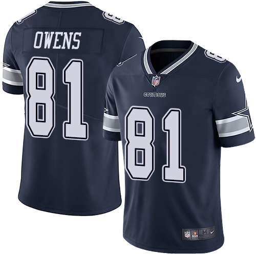 Dallas Cowboys #81 Terrell Owens Navy Blue Team Color Men's Stitched Vapor Untouchable Limited Jersey Men's cheap jerseys for sale - CheapJerseys.Shop