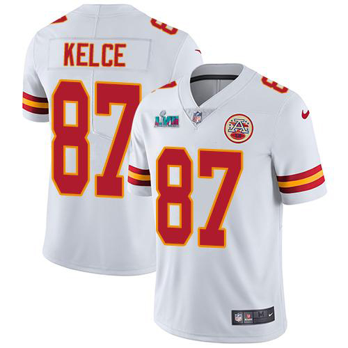 Chiefs #87 Travis Kelce White Super Bowl LVII Patch Youth Stitched Vapor Untouchable Limited Jersey cheap jerseys for sale - CheapJerseys.Shop