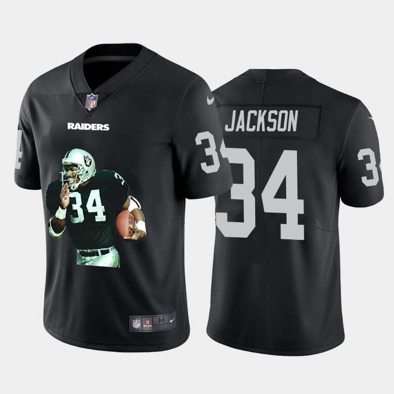 Las Vegas Raiders #34 Bo Jackson Men's Player Signature Moves Vapor Limited Jersey Black cheap jerseys for sale - CheapJerseys.Shop