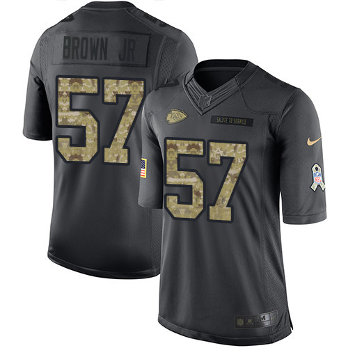Kansas City Chiefs #57 Orlando Brown Jr. Black Men's Stitched Limited 2016 Salute to Service Jersey Men's cheap jerseys for sale - CheapJerseys.Shop