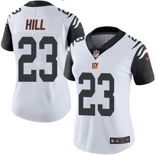 Bengals #23 Daxton Hill White Women's Stitched Limited Rush Jersey cheap jerseys for sale - CheapJerseys.Shop