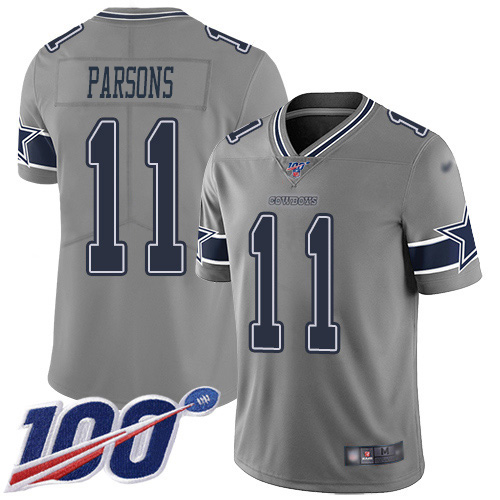 Cowboys #11 Micah Parsons Gray Men's Stitched Limited Inverted Legend 100th Season Jersey cheap jerseys for sale - CheapJerseys.Shop