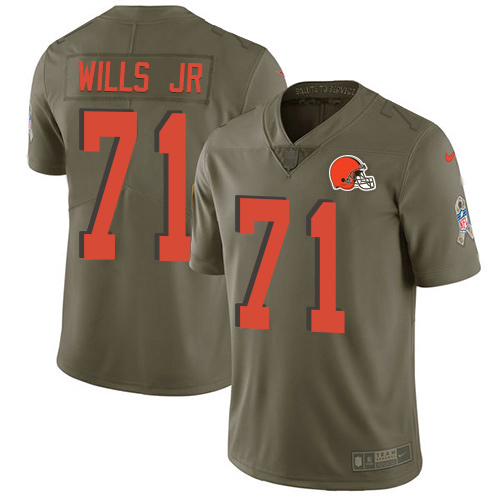 Cleveland Browns #71 Jedrick Wills JR Olive Youth Stitched Limited 2017 Salute To Service Jersey Youth cheap jerseys for sale - CheapJerseys.Shop