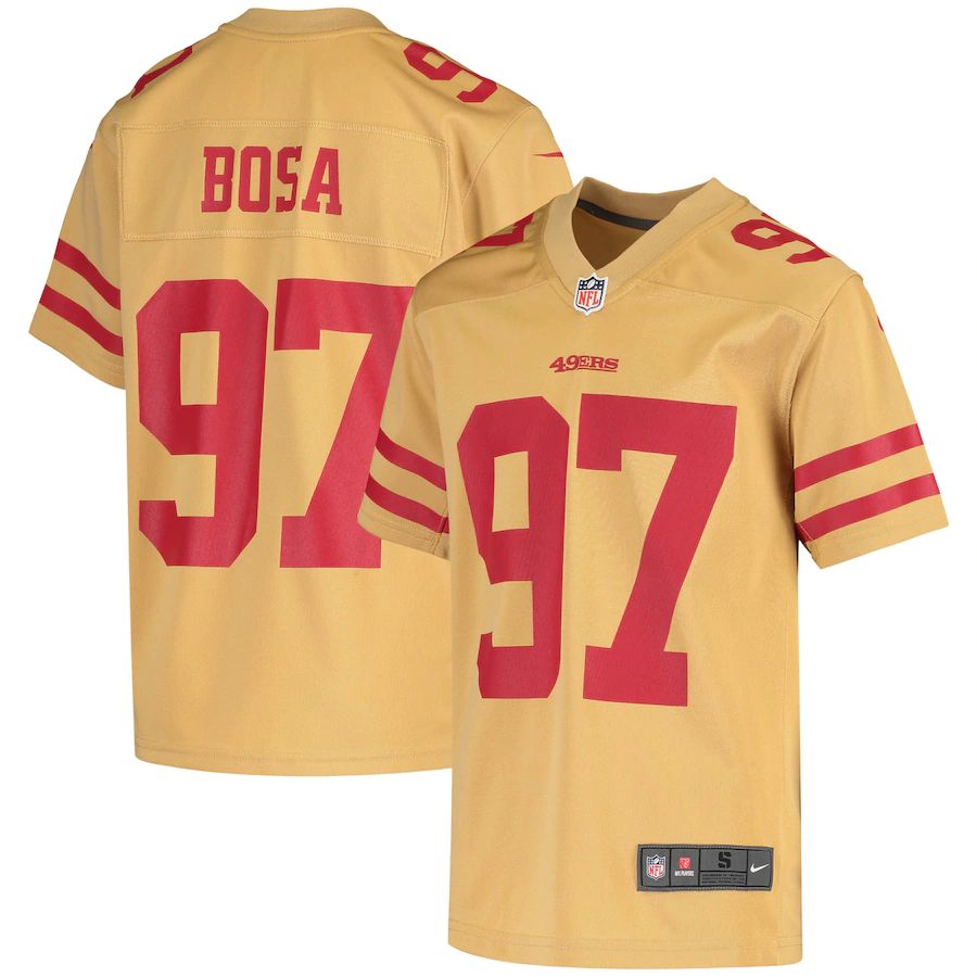 San Francisco 49ers #97 Nick Bosa Youth Gold Inverted Game Jersey cheap jerseys for sale - CheapJerseys.Shop