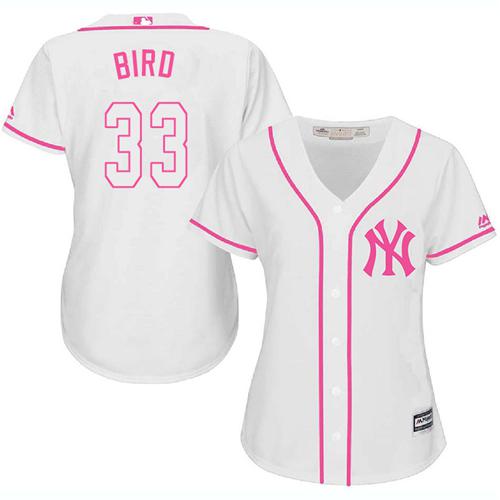 New York Yankees #33 Greg Bird White/Pink Fashion Women's Stitched Jersey Womens cheap jerseys for sale - CheapJerseys.Shop