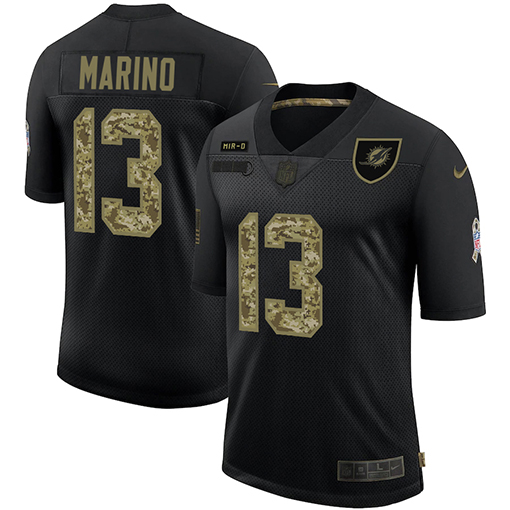Miami Dolphins #13 Dan Marino Men's 2020 Salute To Service Camo Limited Jersey Black cheap jerseys for sale - CheapJerseys.Shop