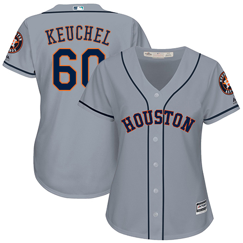Houston Astros #60 Dallas Keuchel Grey Road Women's Stitched Jersey Womens cheap jerseys for sale - CheapJerseys.Shop