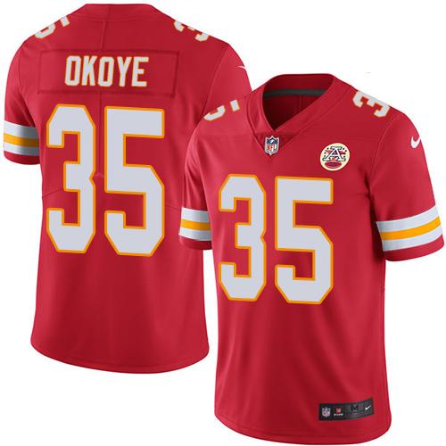 Kansas City Chiefs #35 Christian Okoye Red Team Color Men's Stitched Vapor Untouchable Limited Jersey Men's cheap jerseys for sale - CheapJerseys.Shop