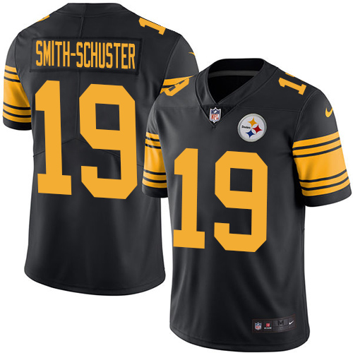 Pittsburgh Steelers #19 JuJu Smith-Schuster Black Men's Stitched Limited Rush Jersey Men's cheap jerseys for sale - CheapJerseys.Shop