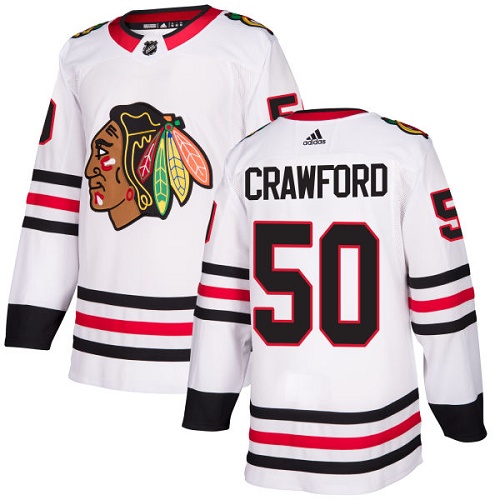 Chicago Blackhawks #50 Corey Crawford White Road Authentic Stitched Youth Jersey Youth cheap jerseys for sale - CheapJerseys.Shop