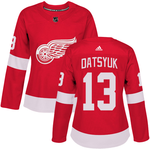 Detroit Red Wings #13 Pavel Datsyuk Red Home Authentic Women's Stitched Jersey Womens cheap jerseys for sale - CheapJerseys.Shop