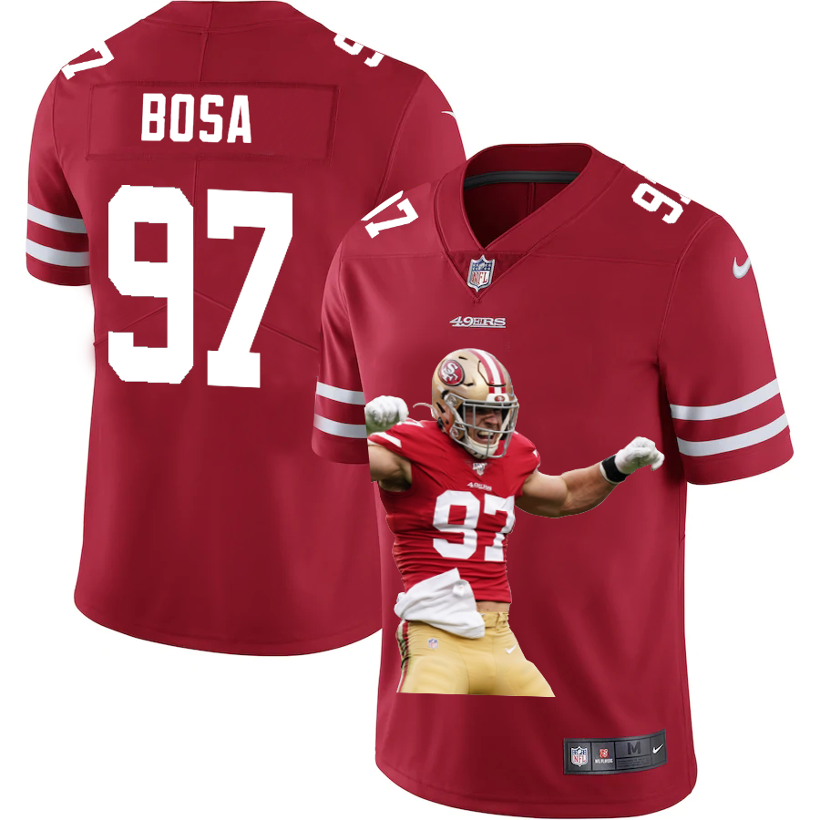 San Francisco 49ers #97 Nick Bosa Team Hero 3 Vapor Limited Jersey Red cheap jerseys for sale - CheapJerseys.Shop